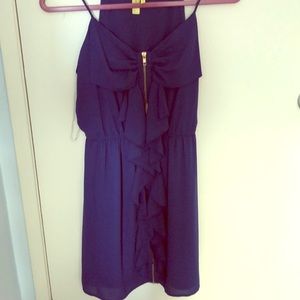 Bow and Zipper front detail dress